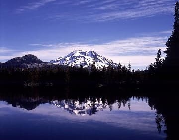Central Oregon mountain lake at dusk