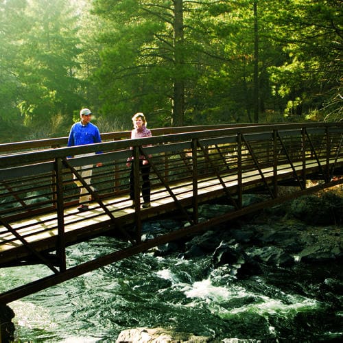Footbridge over the Deschutes River in Bend, Oregon