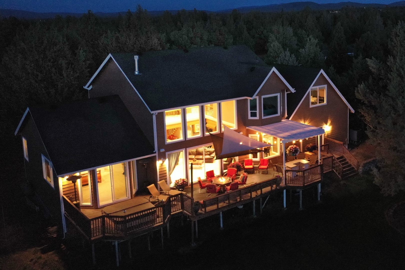 Aerial view of a home exterior in NW Bend, Oregon